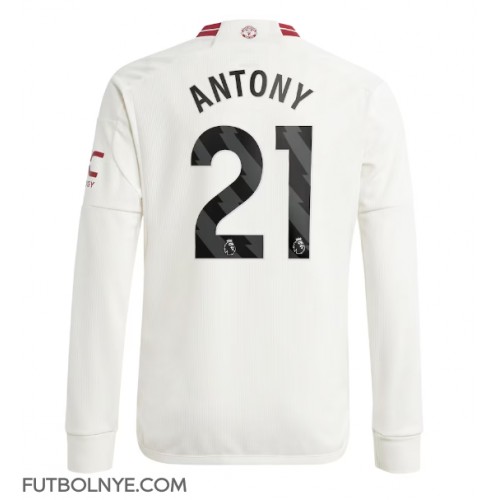 Camiseta Manchester United Antony #21 Tercera Equipación 2023-24 manga larga